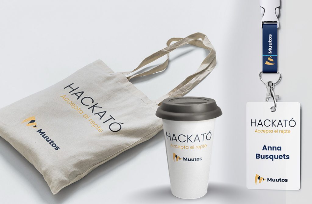 Muestra de material de marca para un evento de una consultoría de innovación. Branding